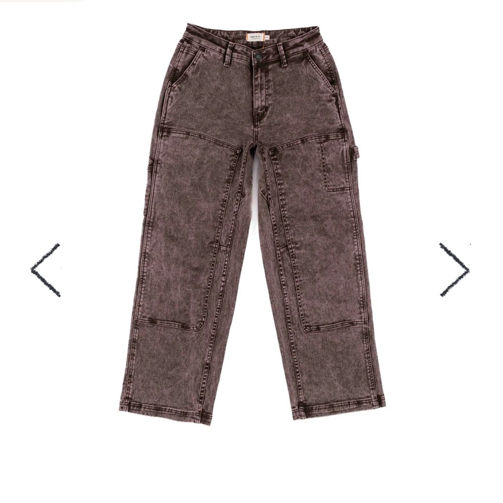 Ripton Co Women's Utility Jean in “putty” / Purple acid wash Jeans - Picture 3 of 8
